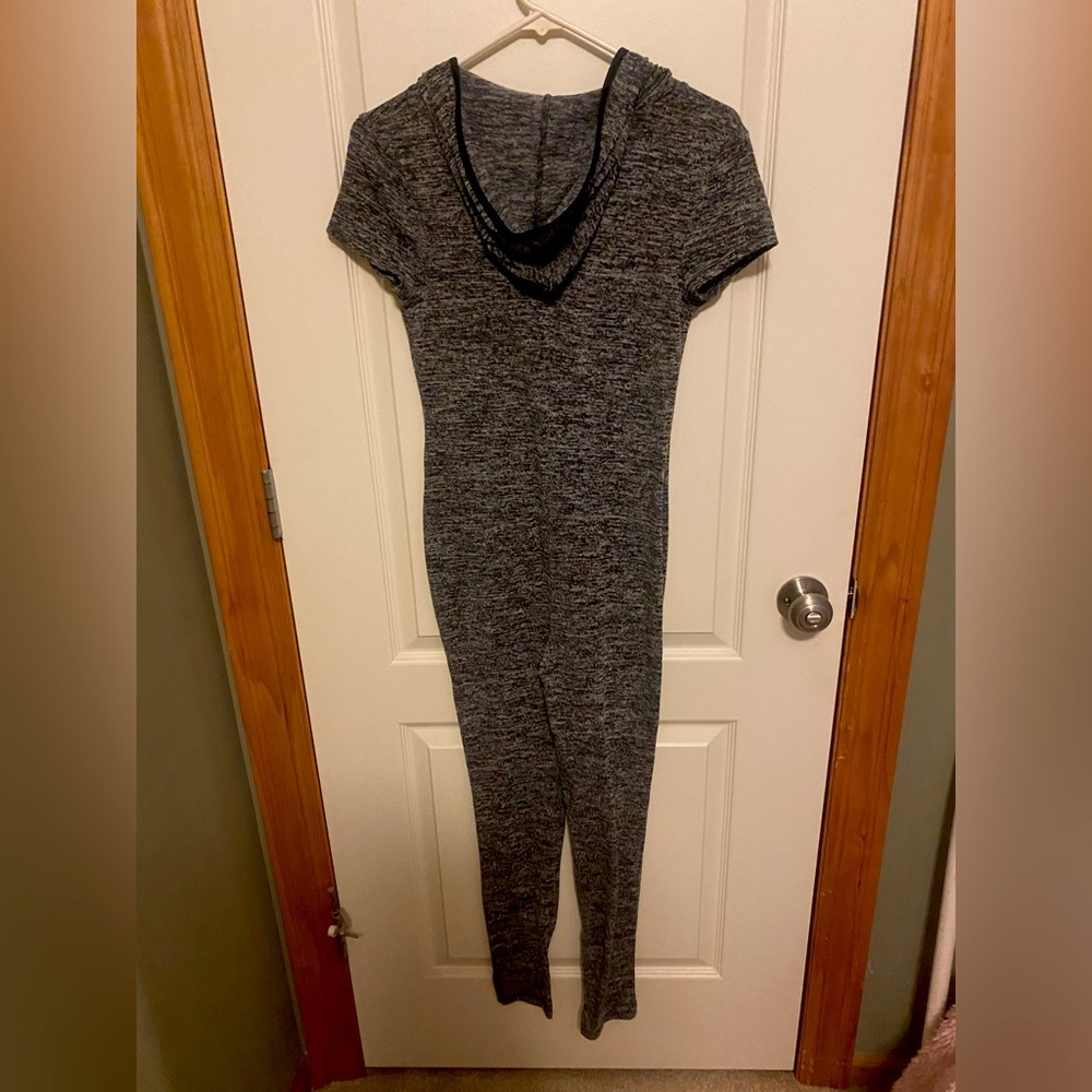 Hooded grey jumpsuit